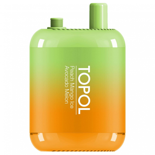 (М) Одноразовая электронная сигарета Topol Gemini Bar 10000 - Персик манго со льдом / Авокадо Дыня